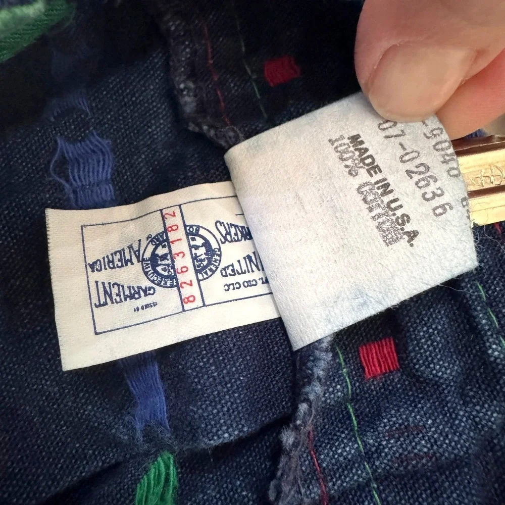 VTG 90s OshKosh Vestbak Suspender‎ Overalls Geometric Shape Colorblock USA 4T